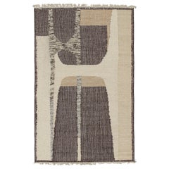 Rug & Kilim’s Contemporary kilim rug in Brown, White & Black Abstract Pattern