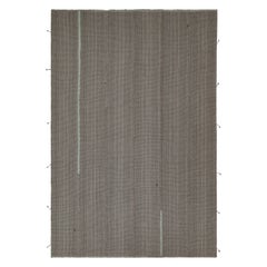 Rug 
Kilim’s Contemporary Kilim Rug in Gray with Blue Stripes and Brown Accents