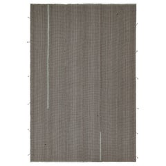 Tapis Kilim contemporain de Rug & Kilim en gris avec rayures bleues et accents bruns