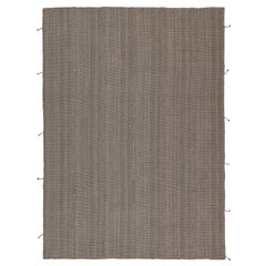 Rug & Kilim’s Contemporary Kilim Rug in Gray with Brown Accents