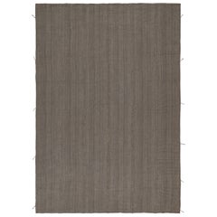 Rug & Kilim’s Contemporary Kilim Rug in Gray with Brown Accents