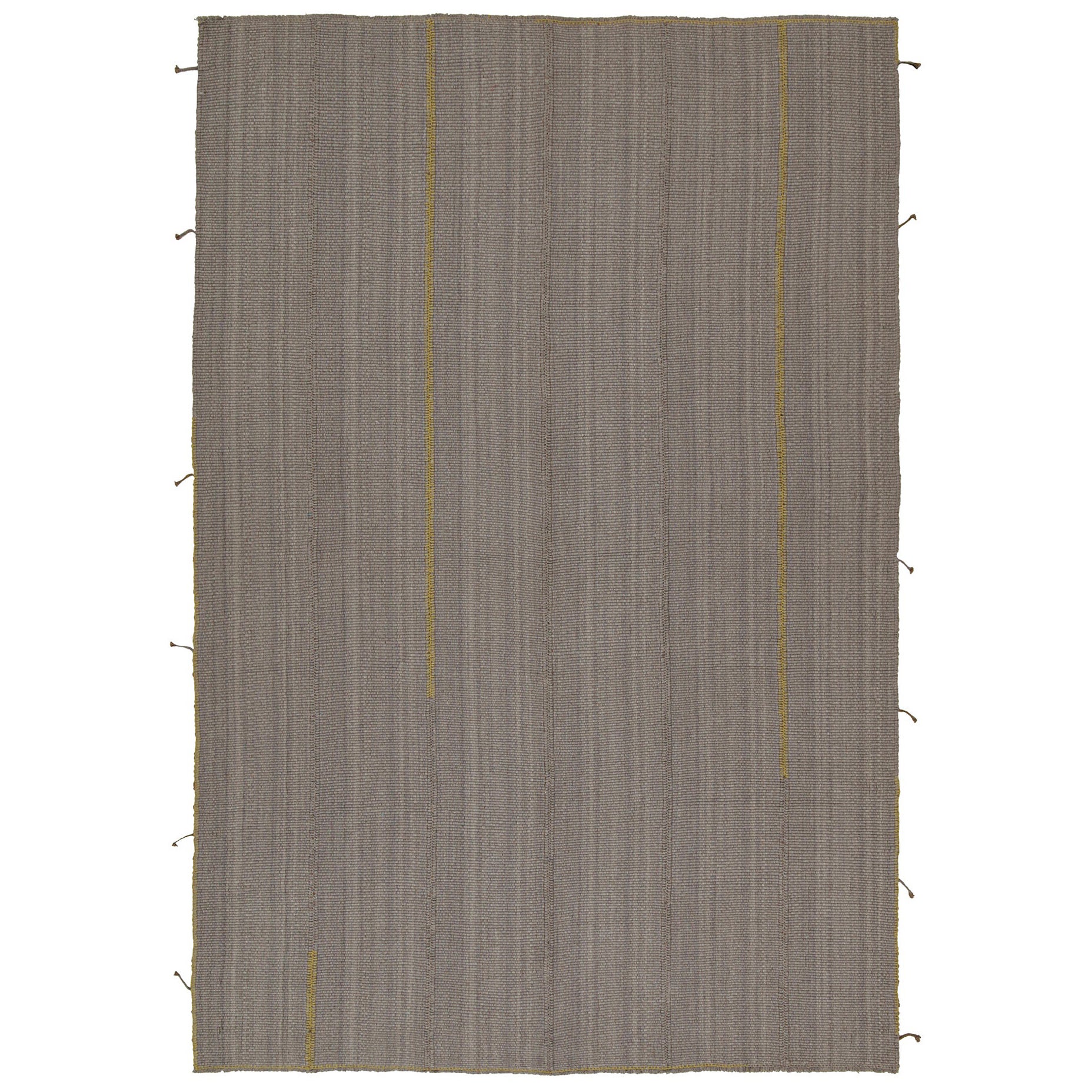 Rug & Kilim’s Contemporary Kilim Rug in Gray with Mustard and Brown Accents For Sale