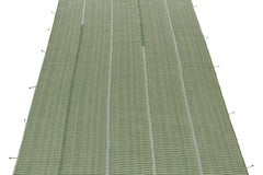 Rug & Kilim’s Contemporary Kilim Rug in Green and Blue Stripes