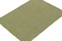 Rug & Kilim’s Contemporary Kilim Rug in Green with Teal and Pink Accents