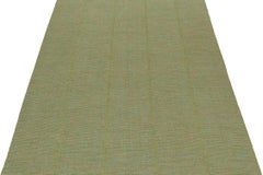 Rug & Kilim’s Contemporary Kilim Rug in Green with Teal and Pink Accents