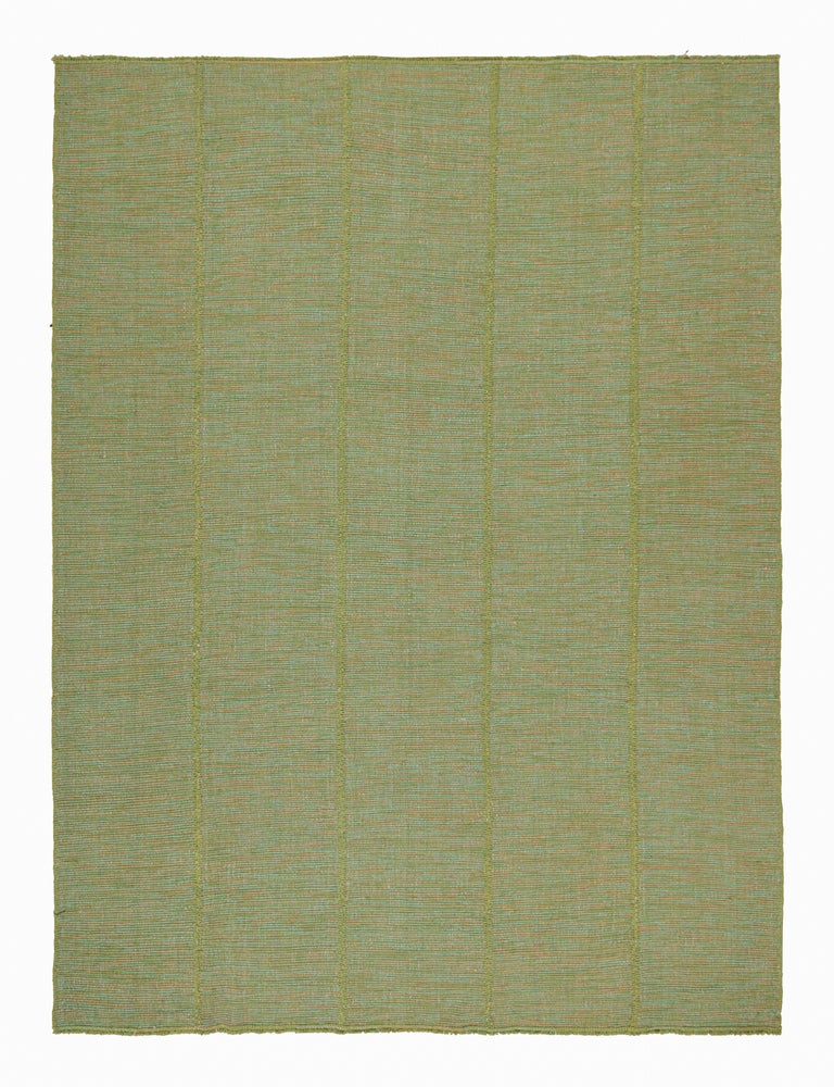 Rug and Kilim’s Contemporary Kilim Rug in Green with Teal and Pink Accents For Sale at 1stDibs