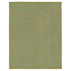 Rug & Kilim’s Contemporary Kilim Rug in Green with Teal and Pink Accents