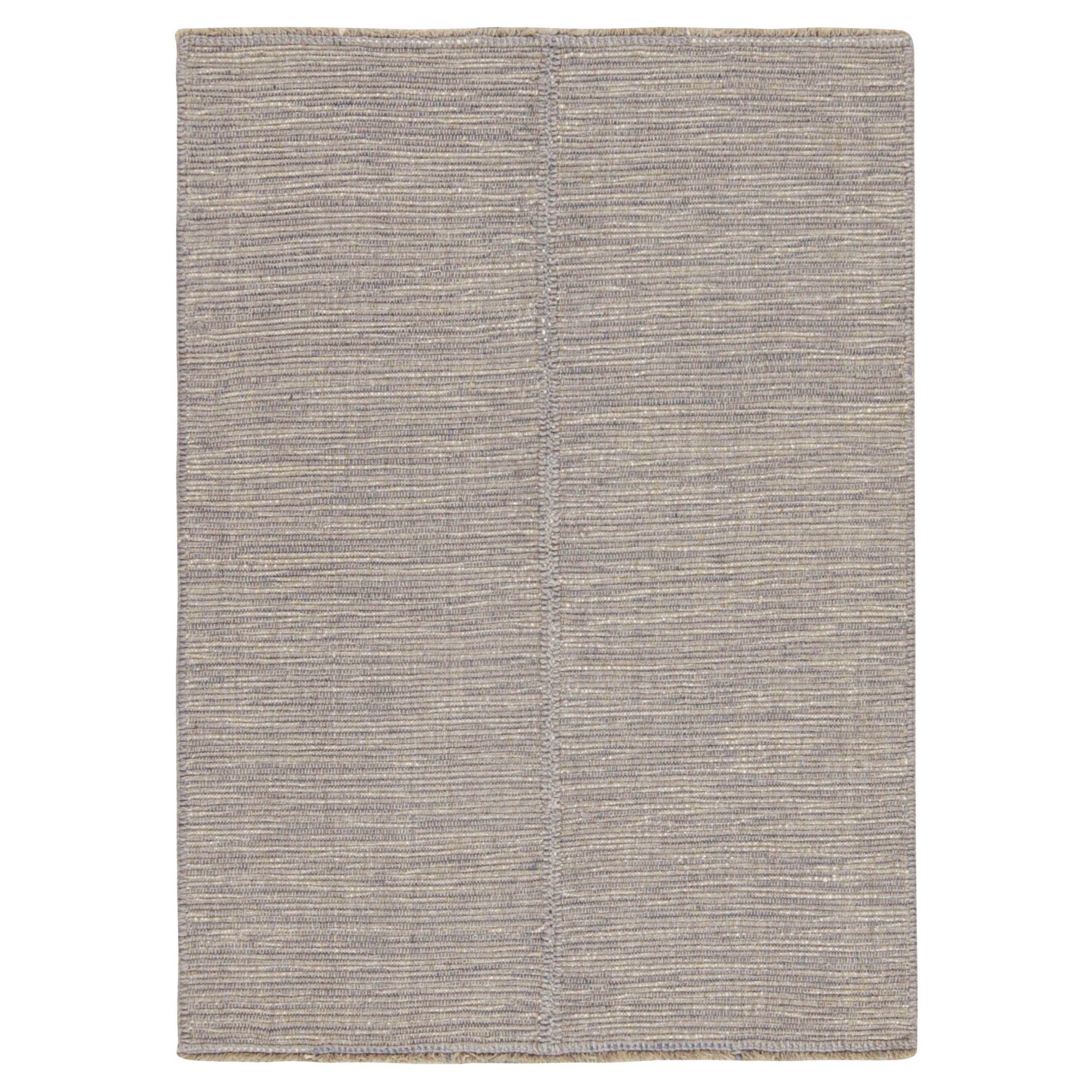 Rug & Kilim - Tappeto Kilim contemporaneo in grigio con accenti blu
