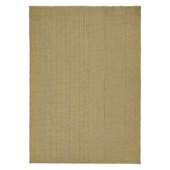 Rug & Kilim - Tappeto Kilim contemporaneo in senape con strisce blu cielo