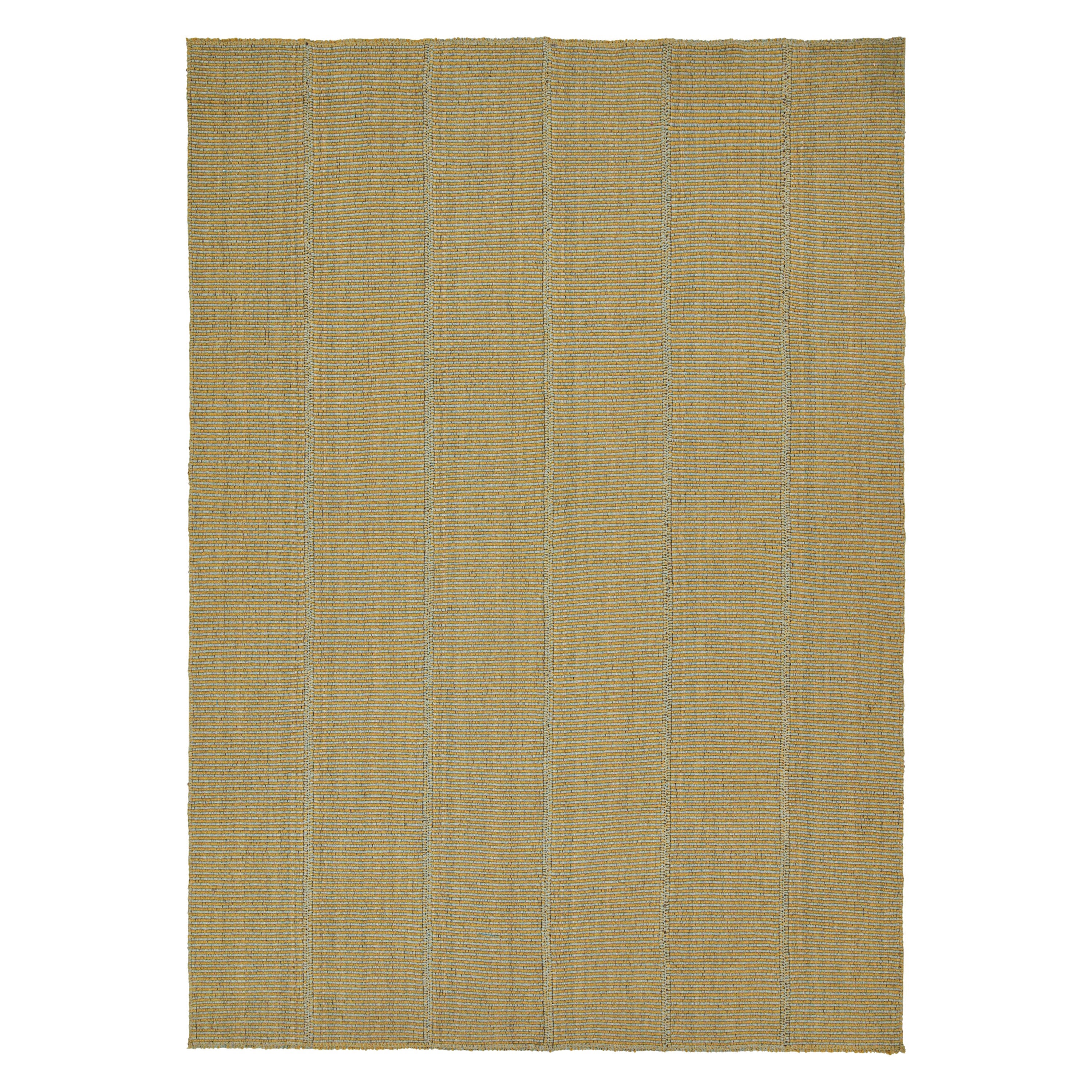 Rug
Kilim’s Contemporary Kilim Rug in Mustard with Sky Blue Stripes