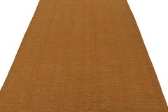 Rug & Kilim’s Contemporary Kilim Rug in Ochre with Beige and Pink Accents