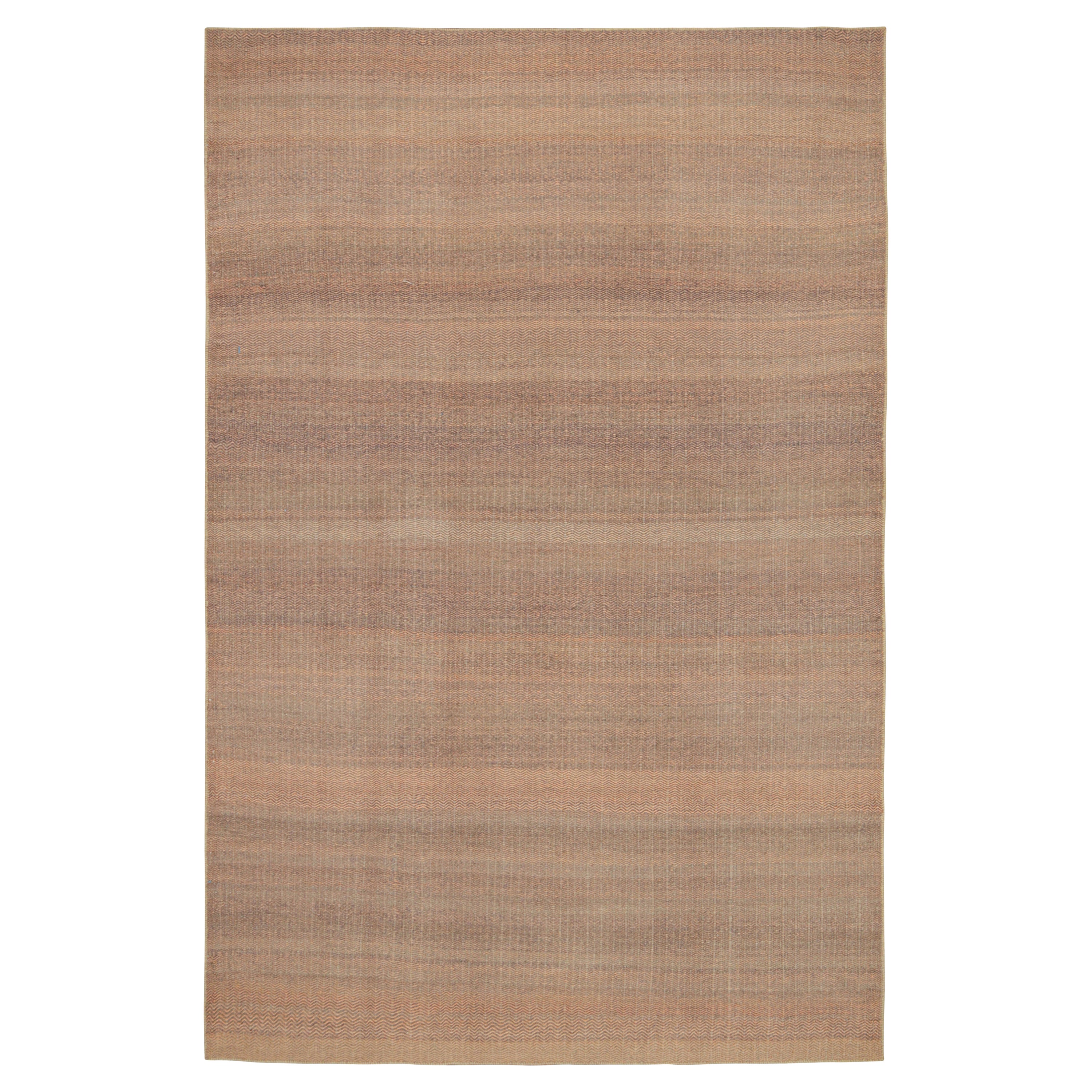 Rug & Kilim - Tappeto Kilim Contemporaneo con Chevrons color Pesca e Grigio