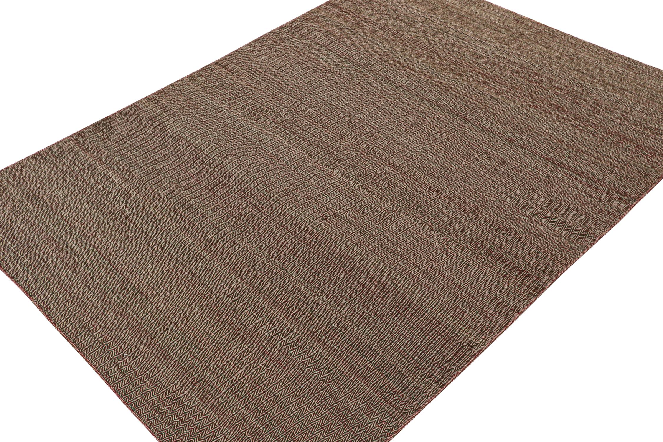 Alfombra contemporánea Rug & Kilim en chevrones rojos, verdes y blancos Moderno en venta