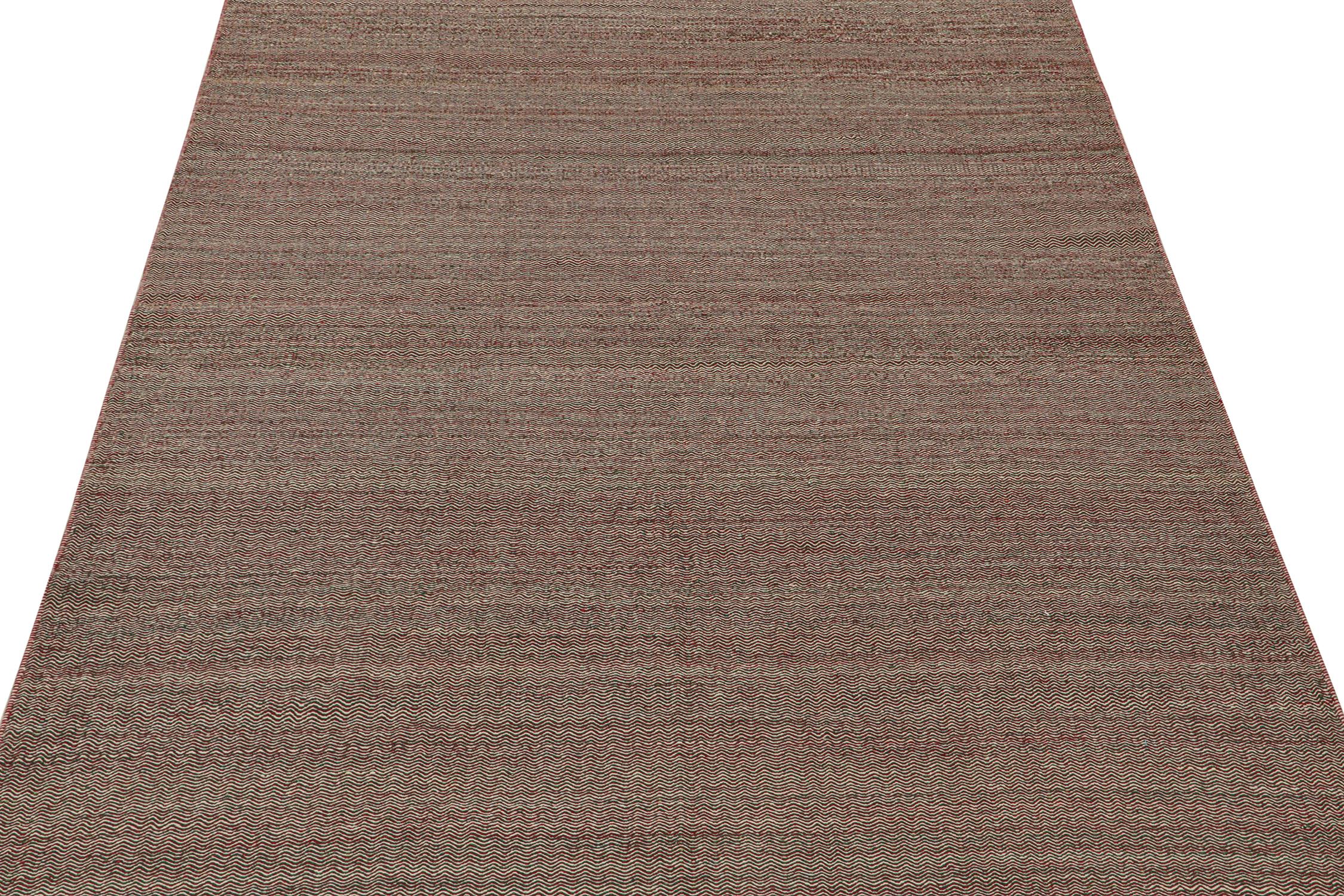 Alfombra contemporánea Rug & Kilim en chevrones rojos, verdes y blancos Persa en venta