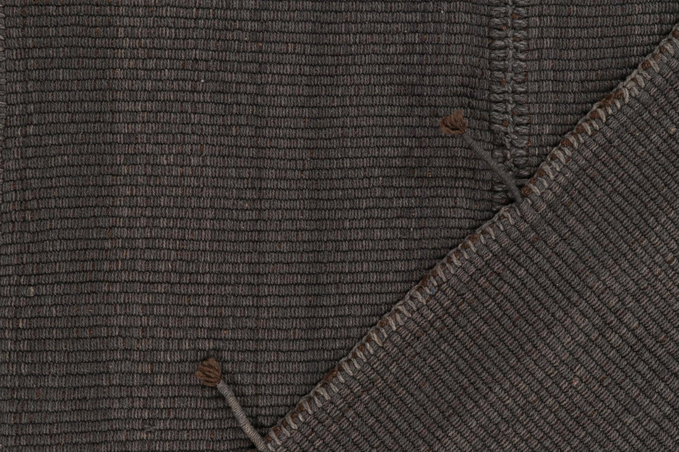 Rug & Kilim’s Contemporary Kilim Rug in Slate Gray with Brown Accents Siglo XXI y contemporáneo en venta