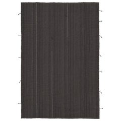 Rug & Kilim’s Contemporary Kilim Rug in Slate Gray with Brown Accents