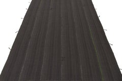 Rug & Kilim’s Contemporary Kilim Rug in Slate Grey with Purple & Brown Accents