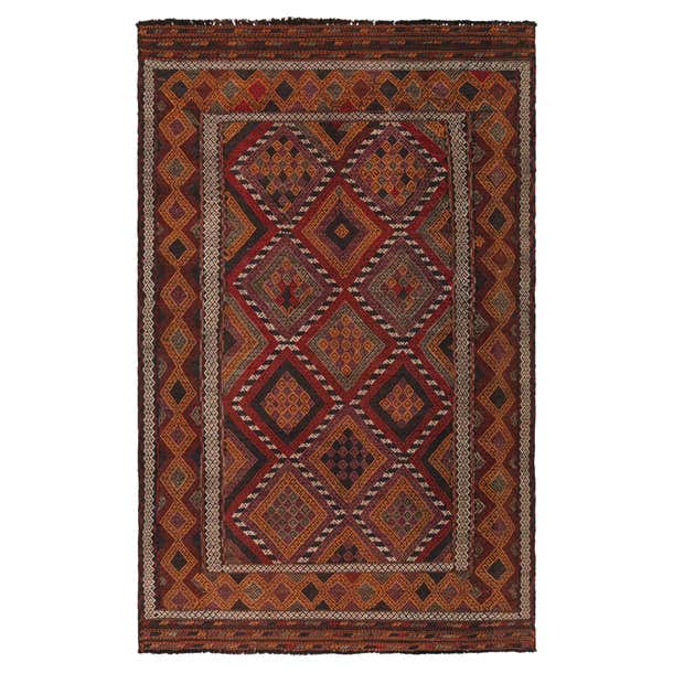 Rug and Kilim’s Contemporary Kilim Rug with Polychromatic Geometric ...