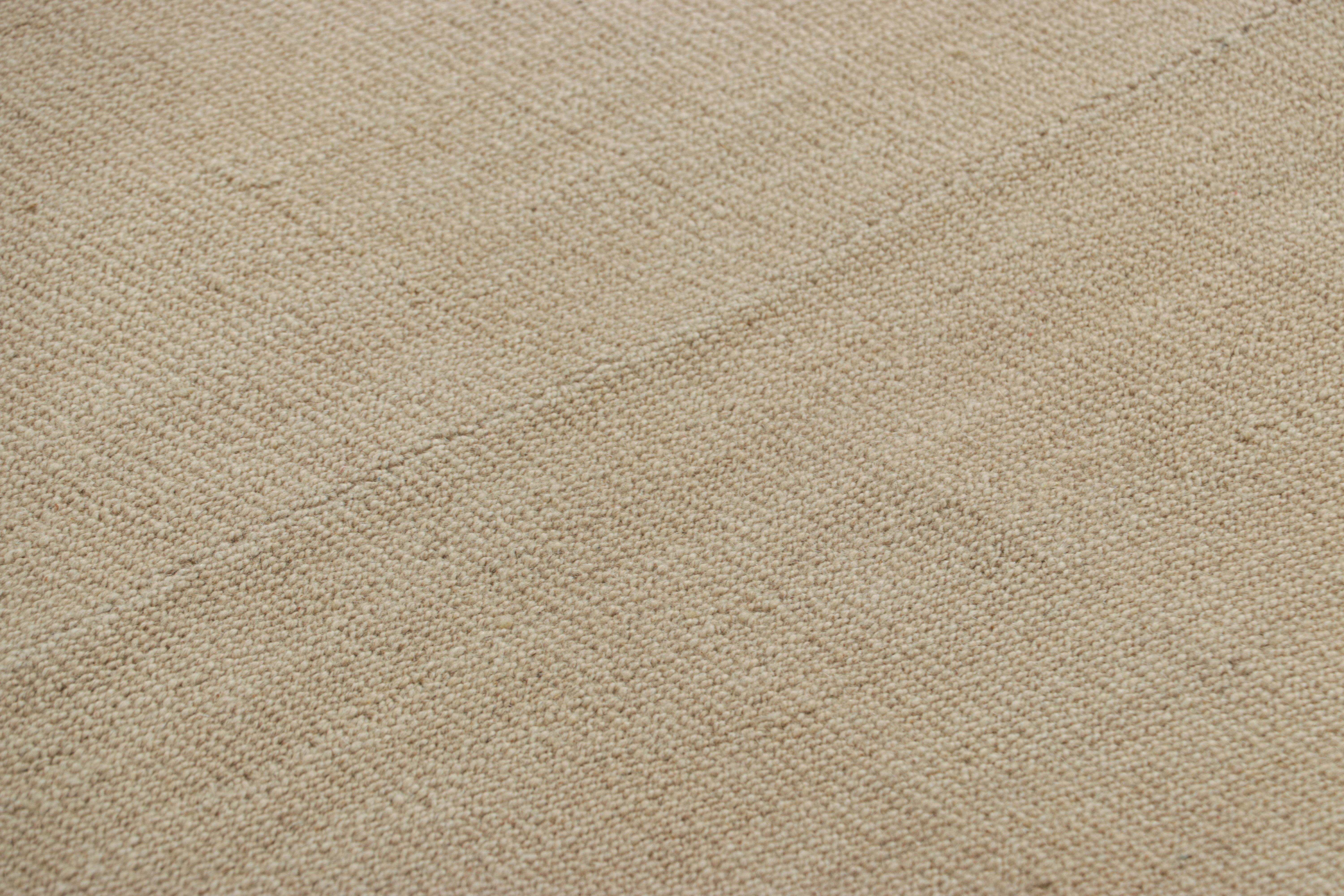 Handwoven in wool, this 3x9 runner rug is from Rug & Kilim’s inventive new contemporary flat weave collection.

On the Design: 

“Rez Kilim” represents a contemporary homage to Turkish and Persian panel-weaving styles in a textural approach to