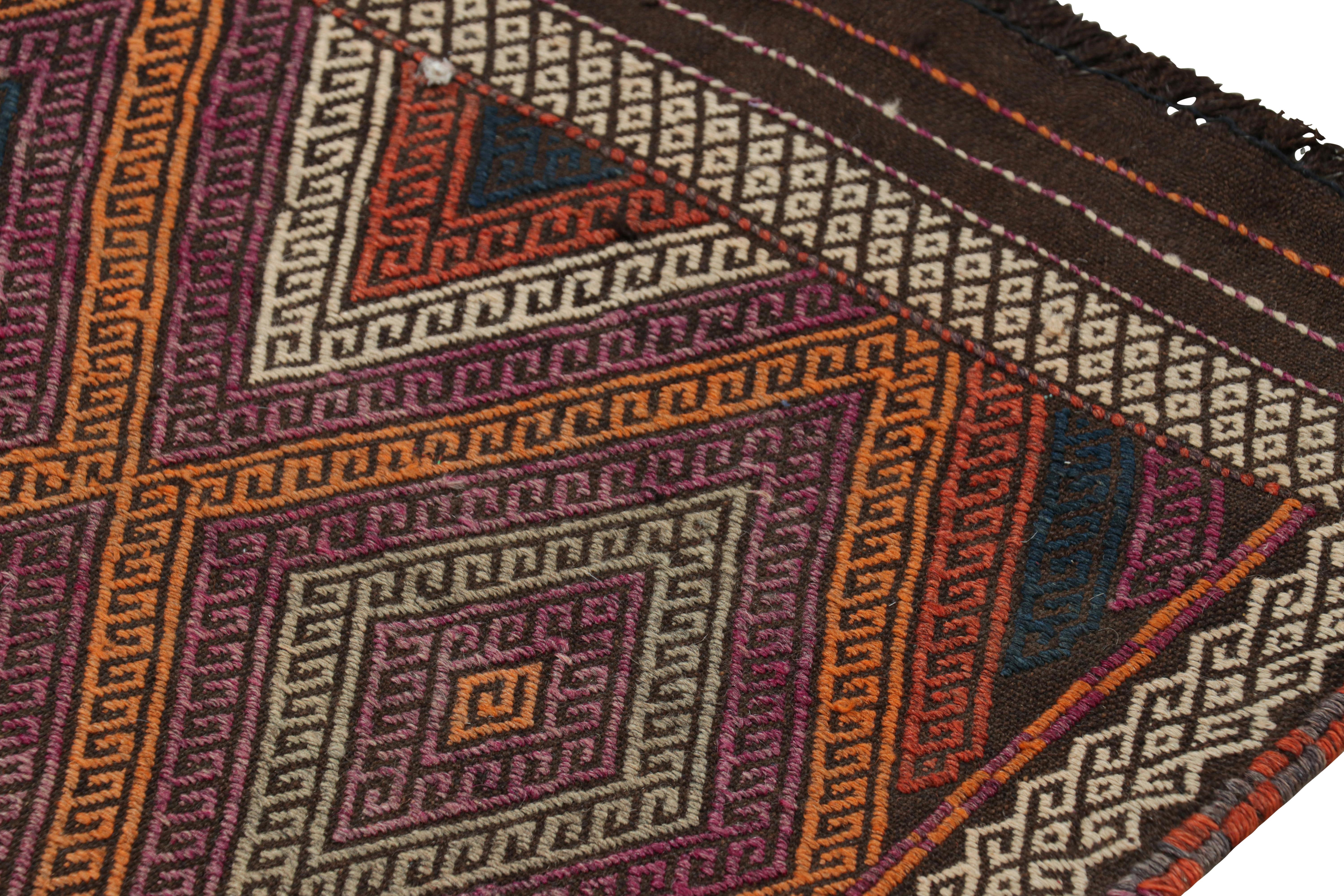 Rug & Kilim’s Contemporary Kilim Runner Rug with Polychromatic Geometric Pattern In New Condition For Sale In Long Island City, NY
