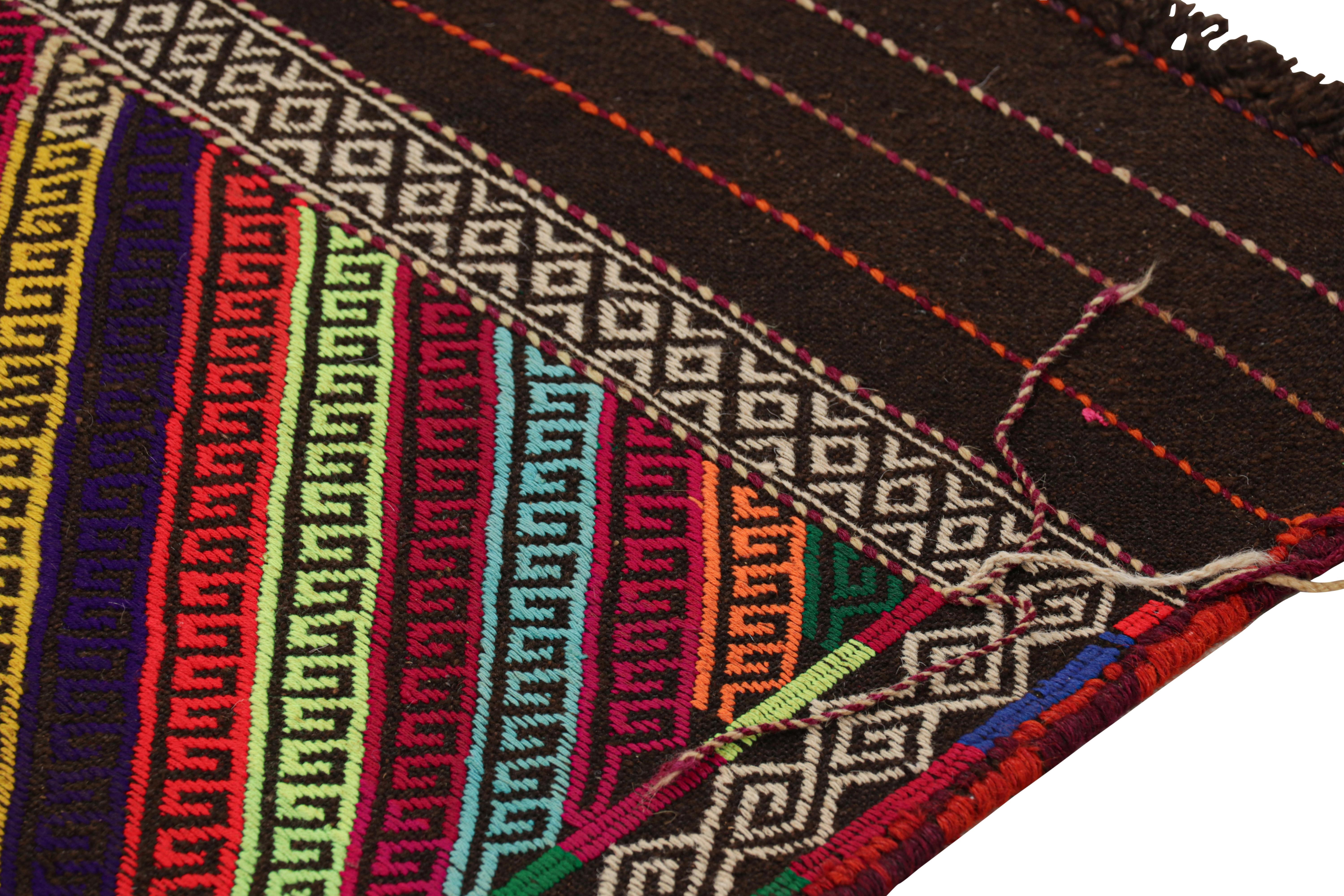 Rug & Kilim’s Contemporary Kilim Runner Rug with Polychromatic Geometric Pattern In New Condition For Sale In Long Island City, NY