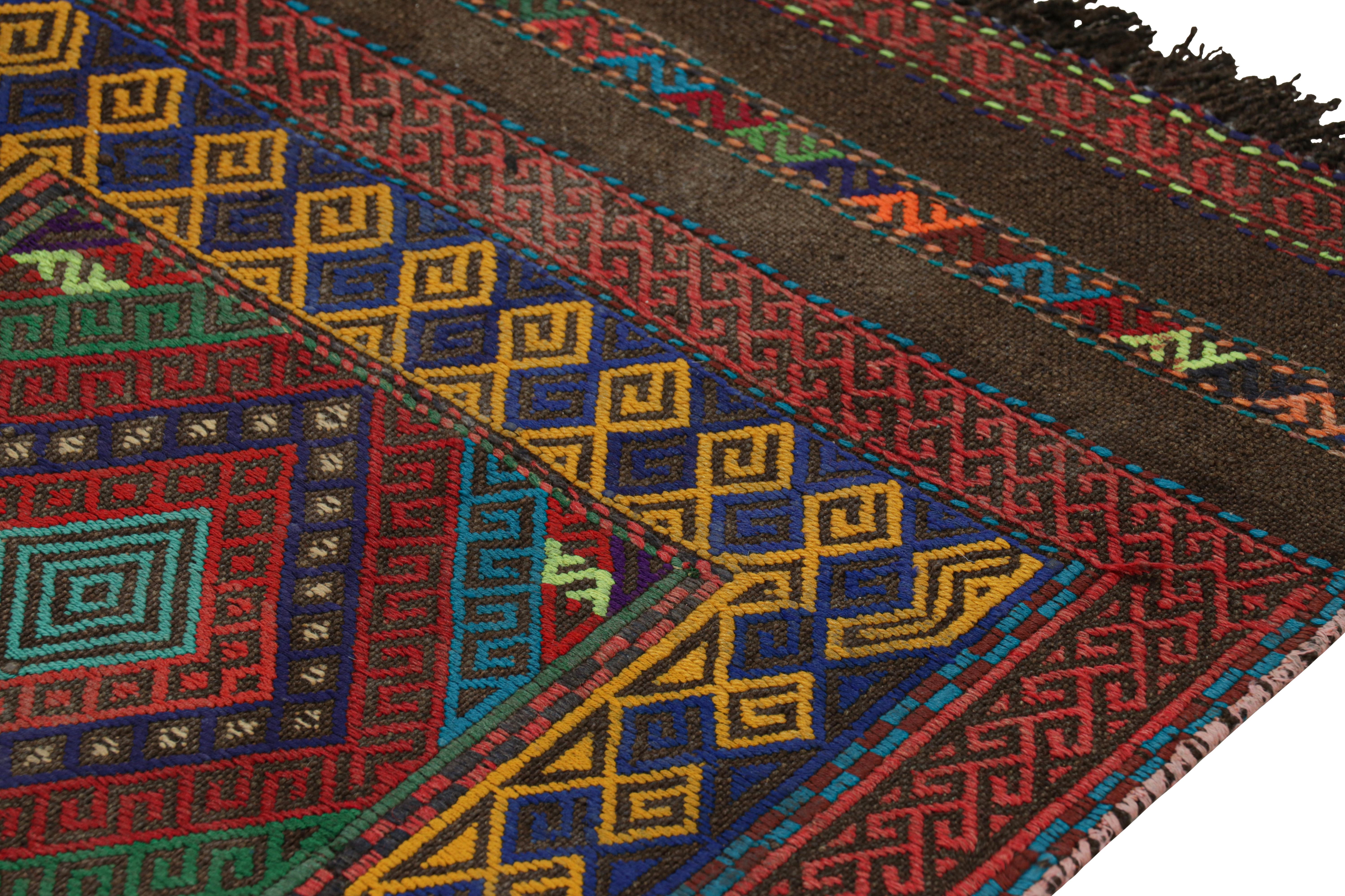 Rug & Kilim’s Contemporary Kilim Runner Rug with Polychromatic Geometric Pattern In New Condition For Sale In Long Island City, NY