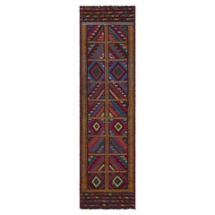 Rug & Kilim - Tappeto Runner Kilim contemporaneo con motivo geometrico policromatico