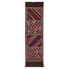 Rug & Kilim - Tappeto Runner Kilim contemporaneo con motivo geometrico policromatico