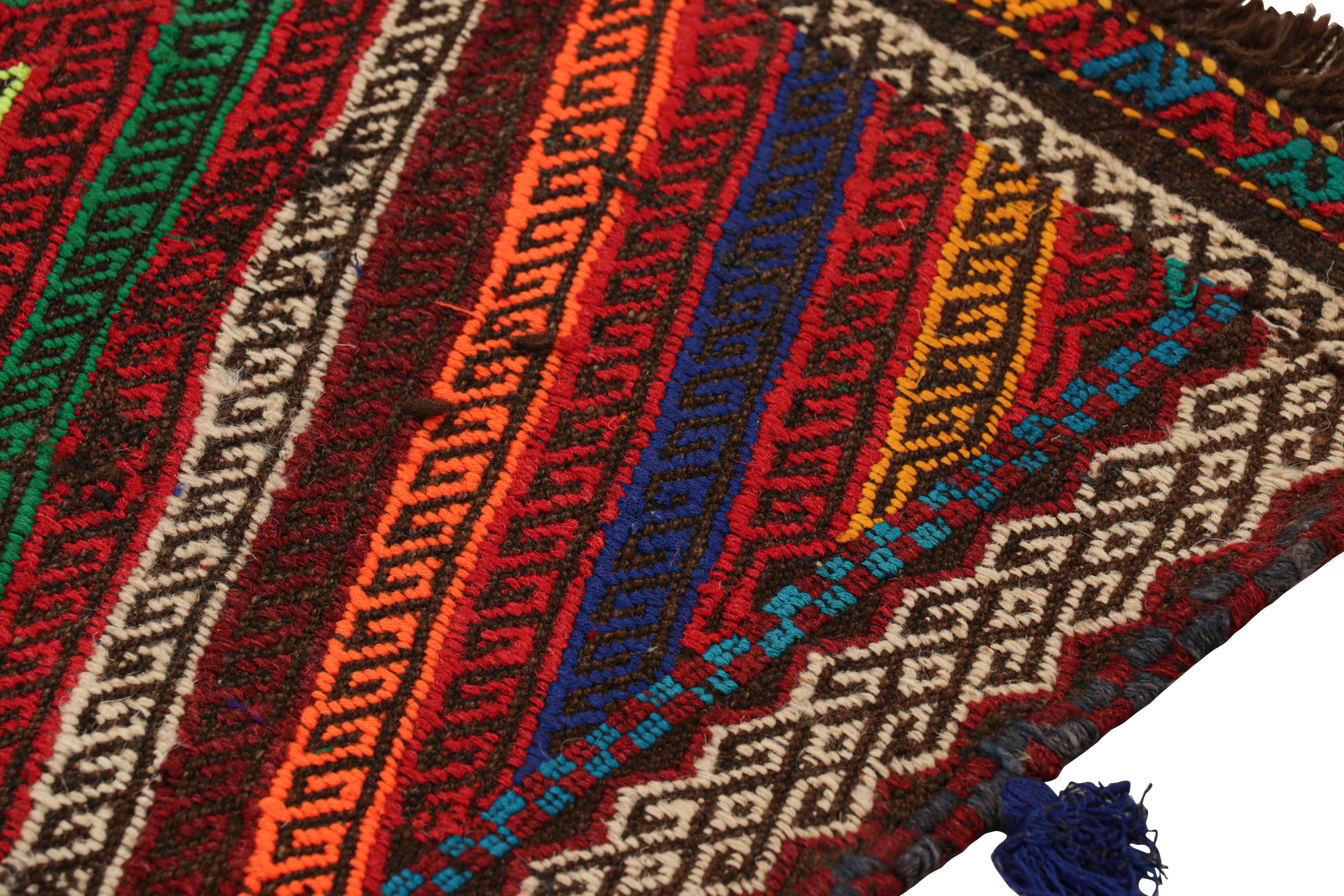 Rug & Kilim’s Contemporary Kilim Runner with Polychromatic Geometric Medallions In New Condition For Sale In Long Island City, NY