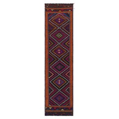 Tapis de course contemporain en Kilim de Rug & Kilim avec médaillons géométriques polychromes
