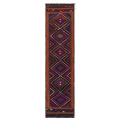 Rug & Kilim’s Contemporary Kilim Runner with Polychromatic Geometric Medallions