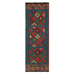 Rug & Kilim’s Contemporary Kilim Runner with Polychromatic Geometric Medallions
