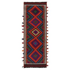 Rug & Kilim’s Contemporary Kilim Runner with Polychromatic Geometric Medallions