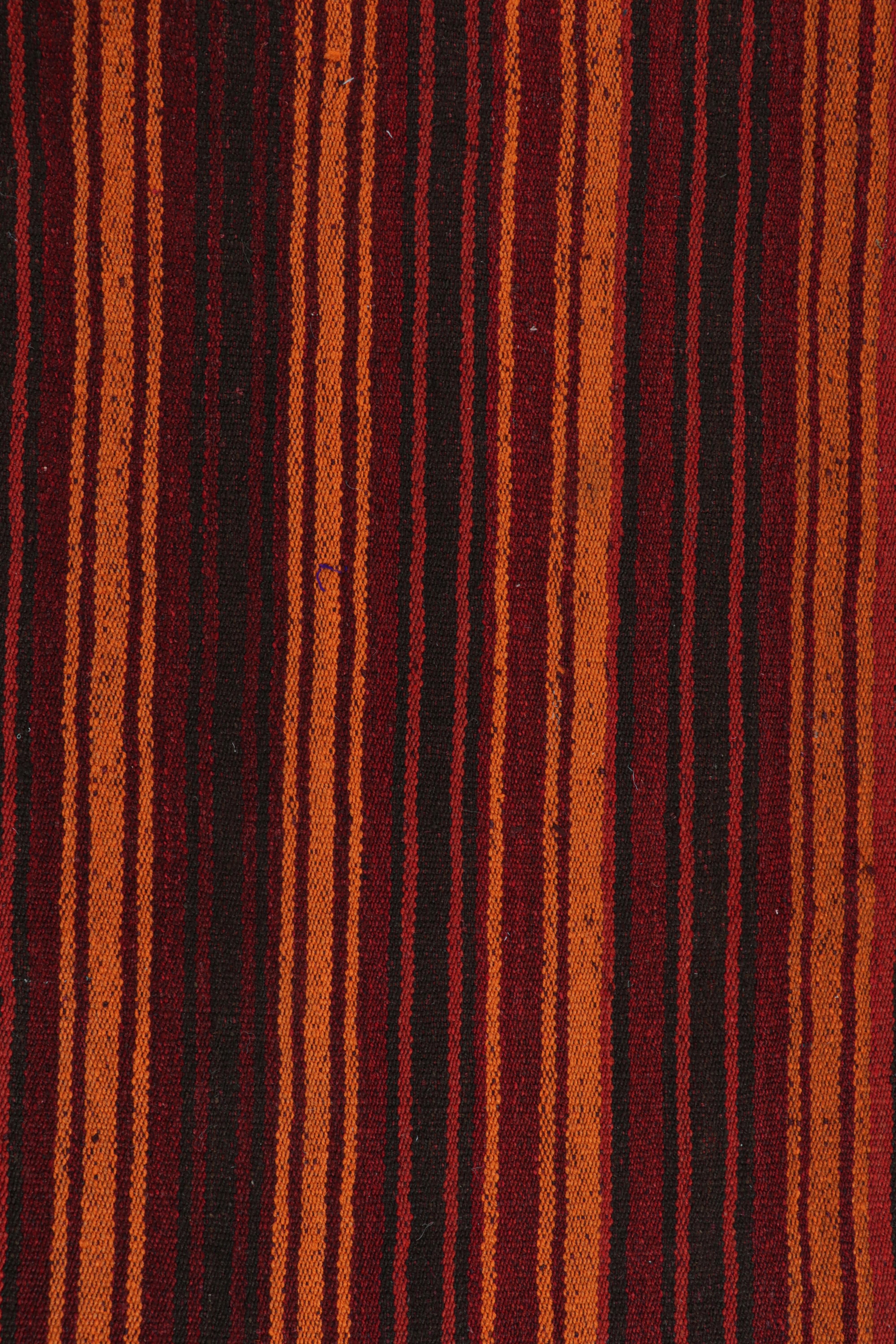 Tribal Rug & Kilim’s Contemporary Kilim Runner with Polychromatic Geometric Stripes For Sale