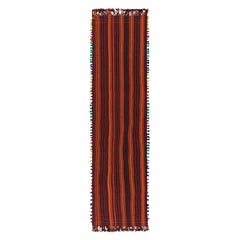 Rug & Kilim’s Contemporary Kilim Runner with Polychromatic Geometric Stripes