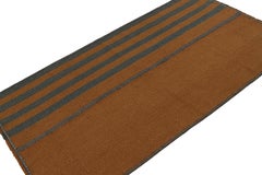 Rug & Kilim’s Contemporary Kilim Scatter Rug, In Orange And Blue Stripes