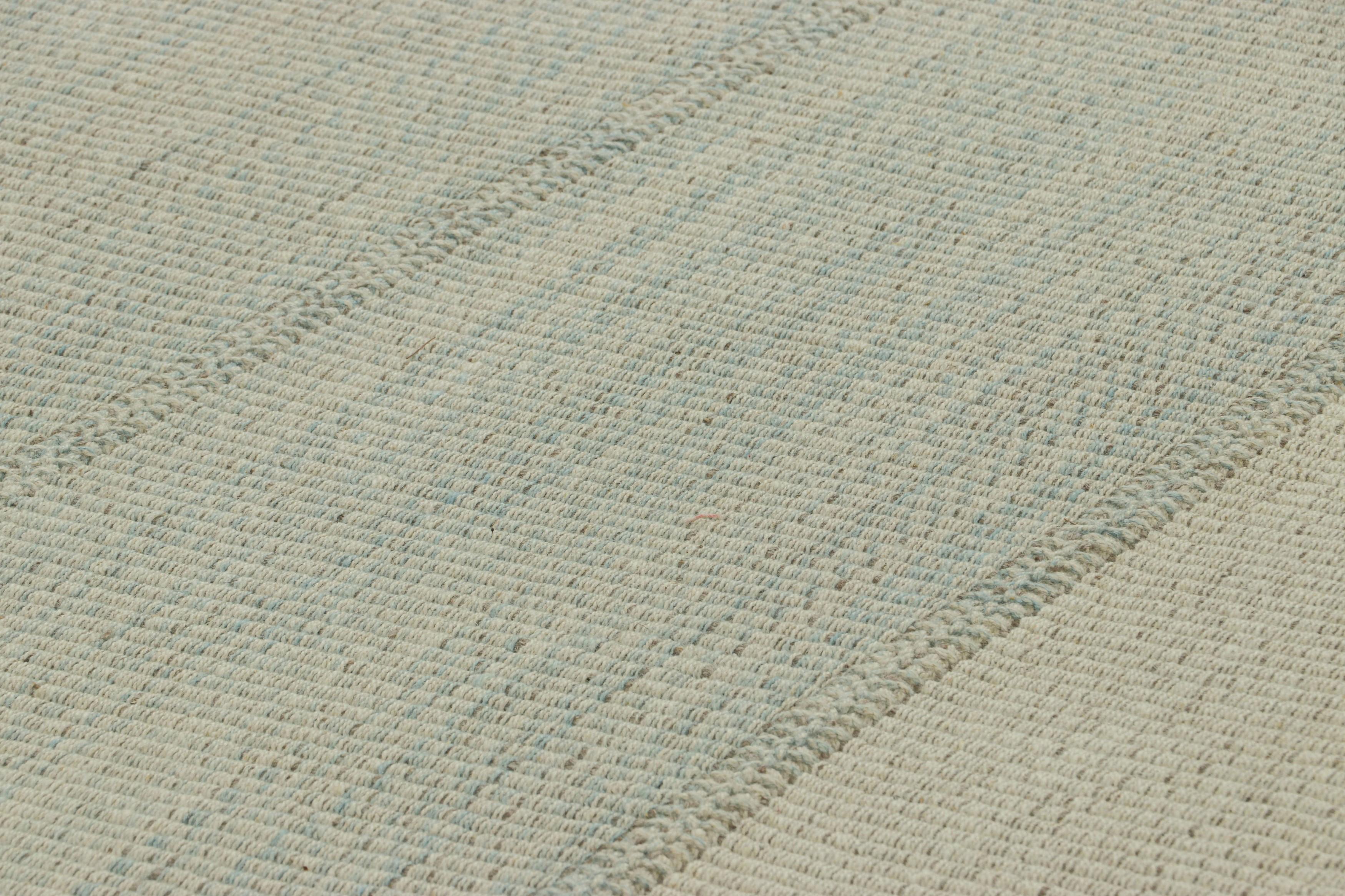 Handwoven in wool, this 8x10 contemporary Kilim is from an exciting new custom-capable flatweave collection by Rug & Kilim.

On the Design:

“Rez Kilim” represents a contemporary homage to Turkish and Persian panel-weaving styles in a textural