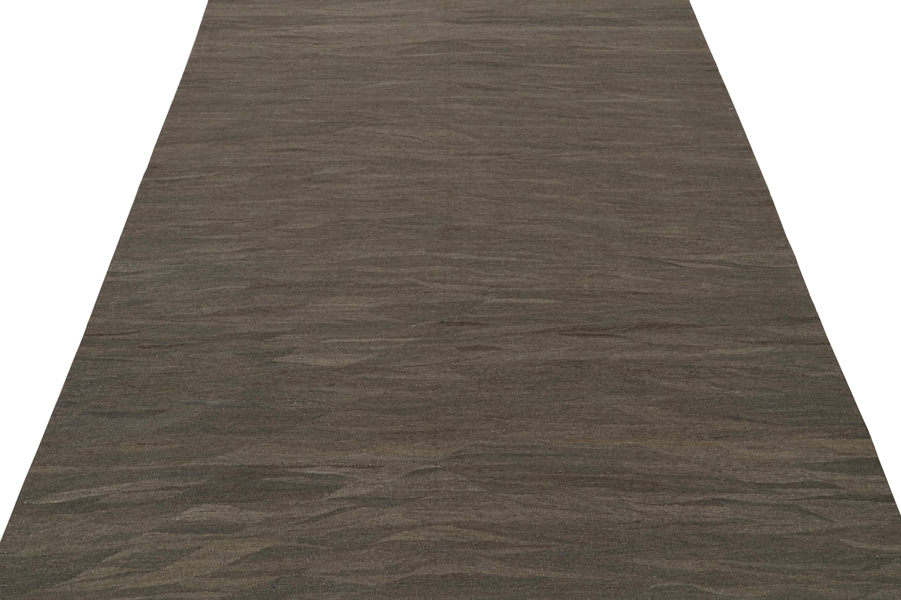 Moderne Rug & Kilim's Contemporary Kilim, tapis texturé dans les tons beige-brun et taupe en vente