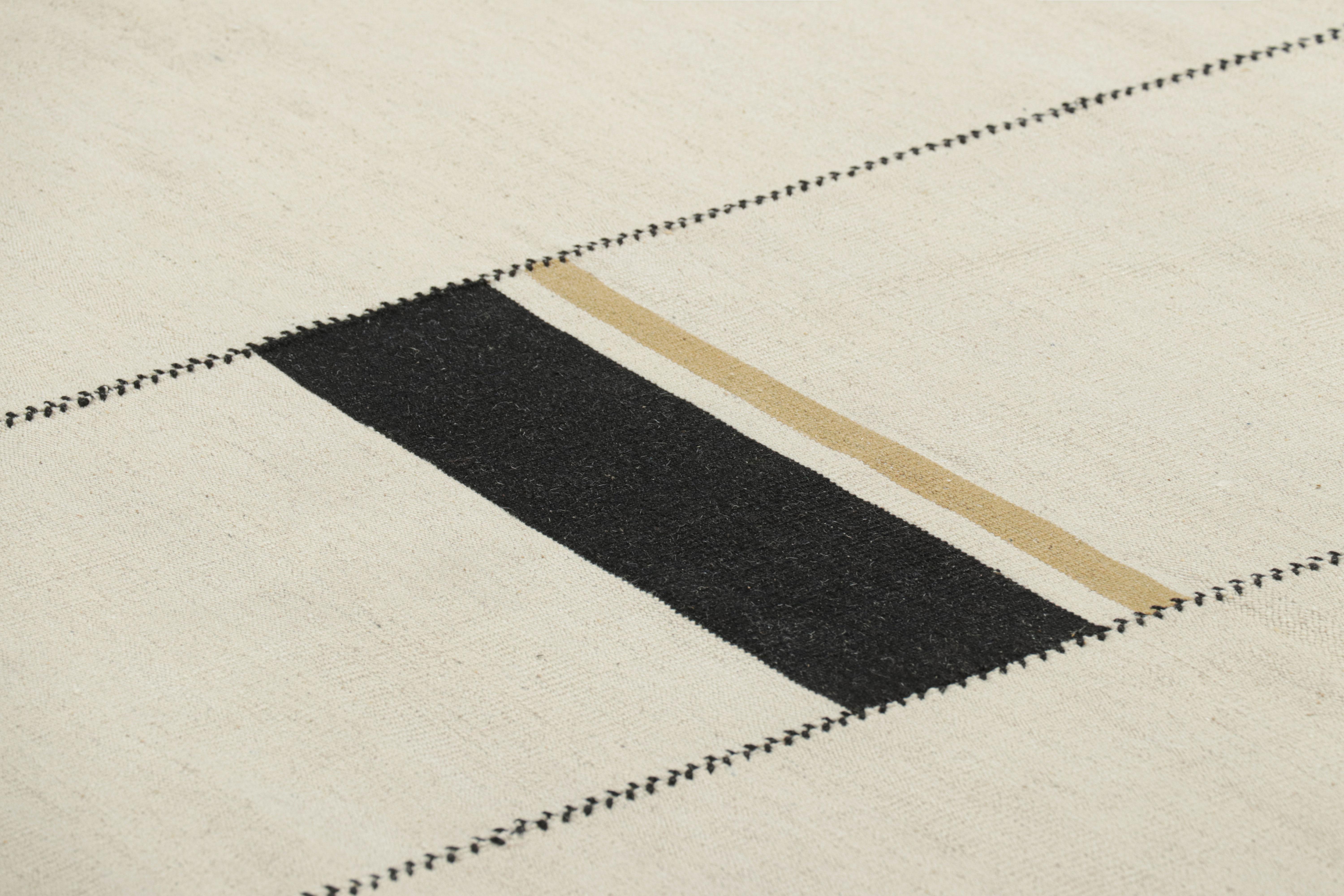 Handwoven in wool, this 7x11 contemporary Kilim is from an exciting new custom-capable flatweave collection by Rug & Kilim.

On the Design:

“Rez Kilim” represents a contemporary homage to Turkish and Persian panel-weaving styles in a textural