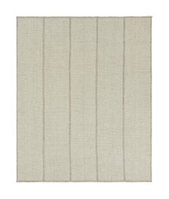 Rug & Kilim's Contemporary Kilim, texturierte weiße Streifen und beige Akzente