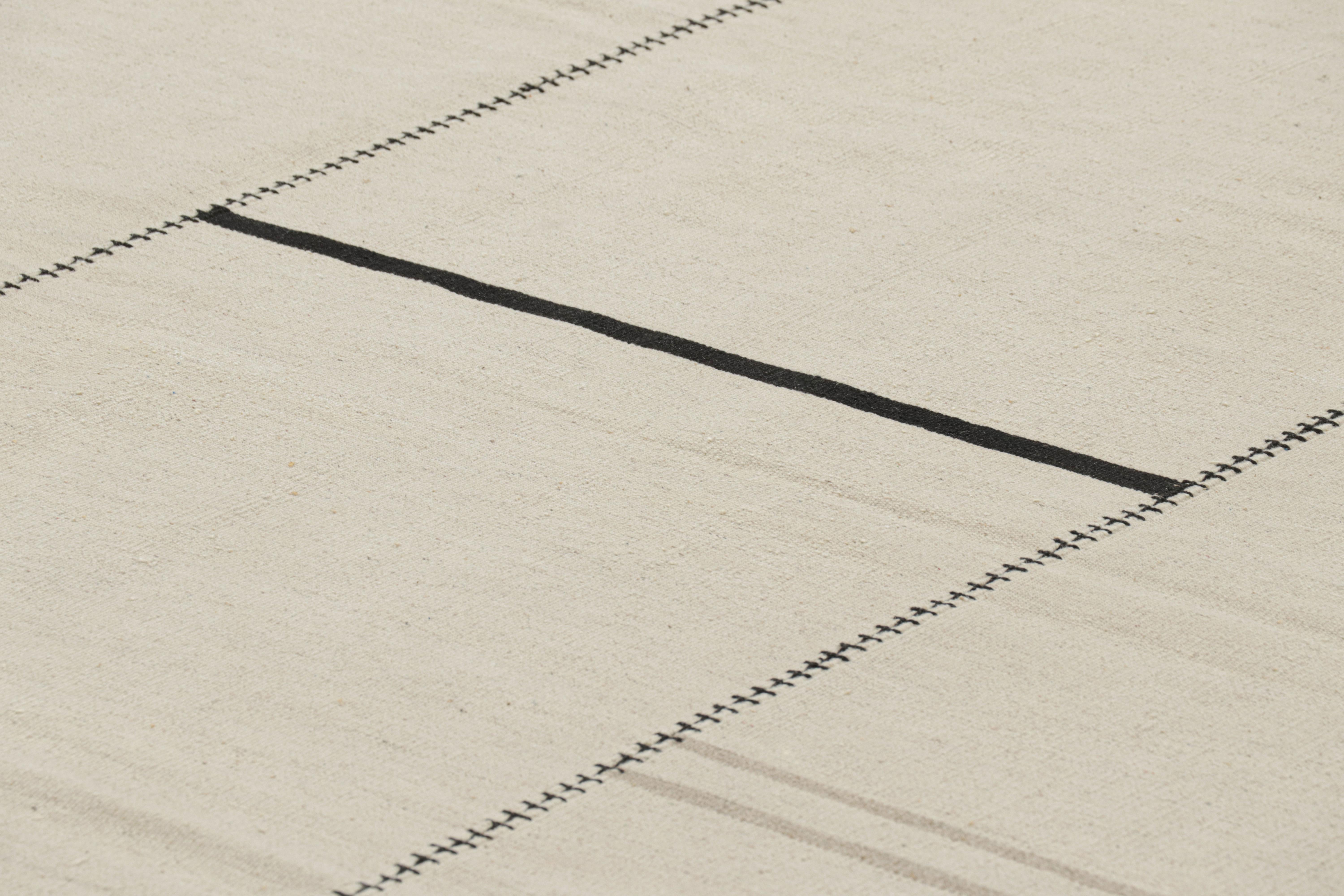 Handwoven in wool, this 7x10 contemporary Kilim is from an exciting new custom-capable flatweave collection by Rug & Kilim.

On the Design:

“Rez Kilim” represents a contemporary homage to Turkish and Persian panel-weaving styles in a textural