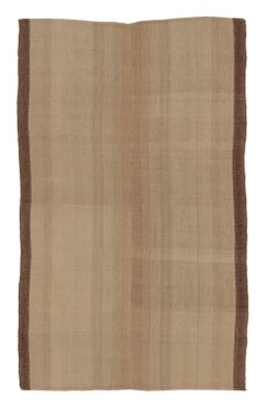 Rug & Kilim’s Contemporary Kilim with Bold Borders in Beige & Brown