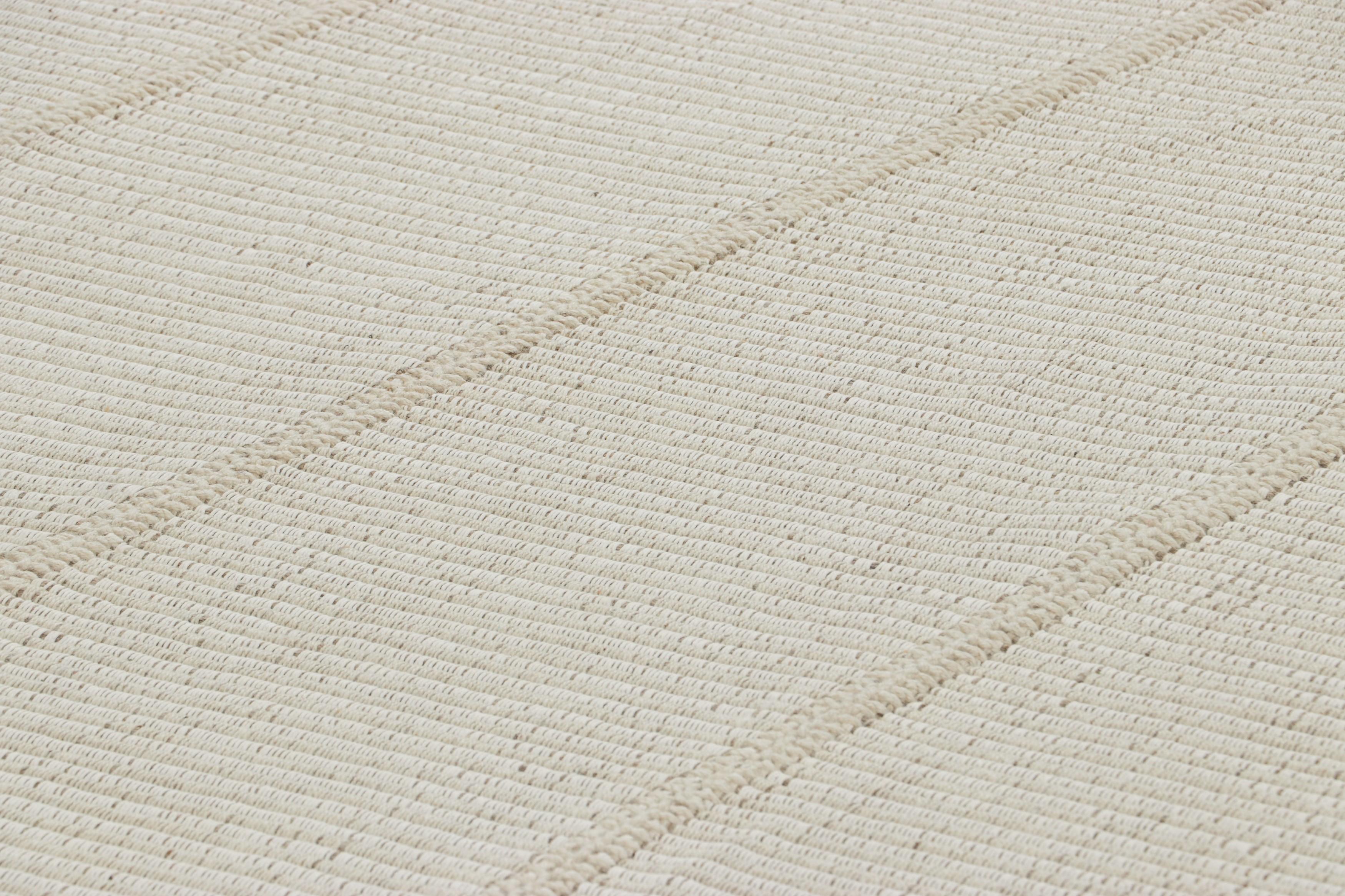 Dieser 9x12 große zeitgenössische Kelim aus handgewebter Wolle stammt aus einer aufregenden neuen Flachgewebe-Kollektion von Rug & Kilim, die nach Maß gefertigt werden kann.

Über das Design:

