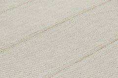 Rug & Kilim’s Contemporary Kilim with Bright White and Beige Textural Stripes
