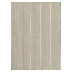 Rug & Kilim’s Contemporary Kilim with Gray and White Textural Stripes