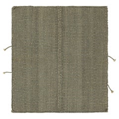 Rug & Kilim's Contemporary Kilim with Gray Textural Stripes and Beige Accents (Kilim contemporain avec des rayures texturées grises et des accents beiges)