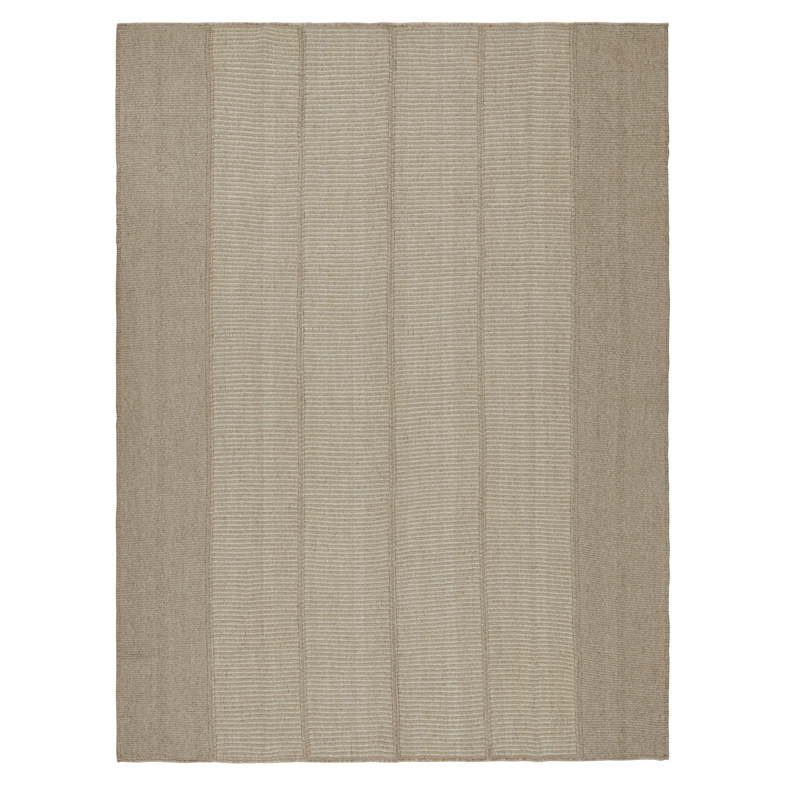 Rug & Kilim - Kilim contemporaneo a strisce beige-marrone chiaro