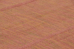 Rug & Kilim’s Contemporary Kilim with Pink, Green and Gold Textural Stripes