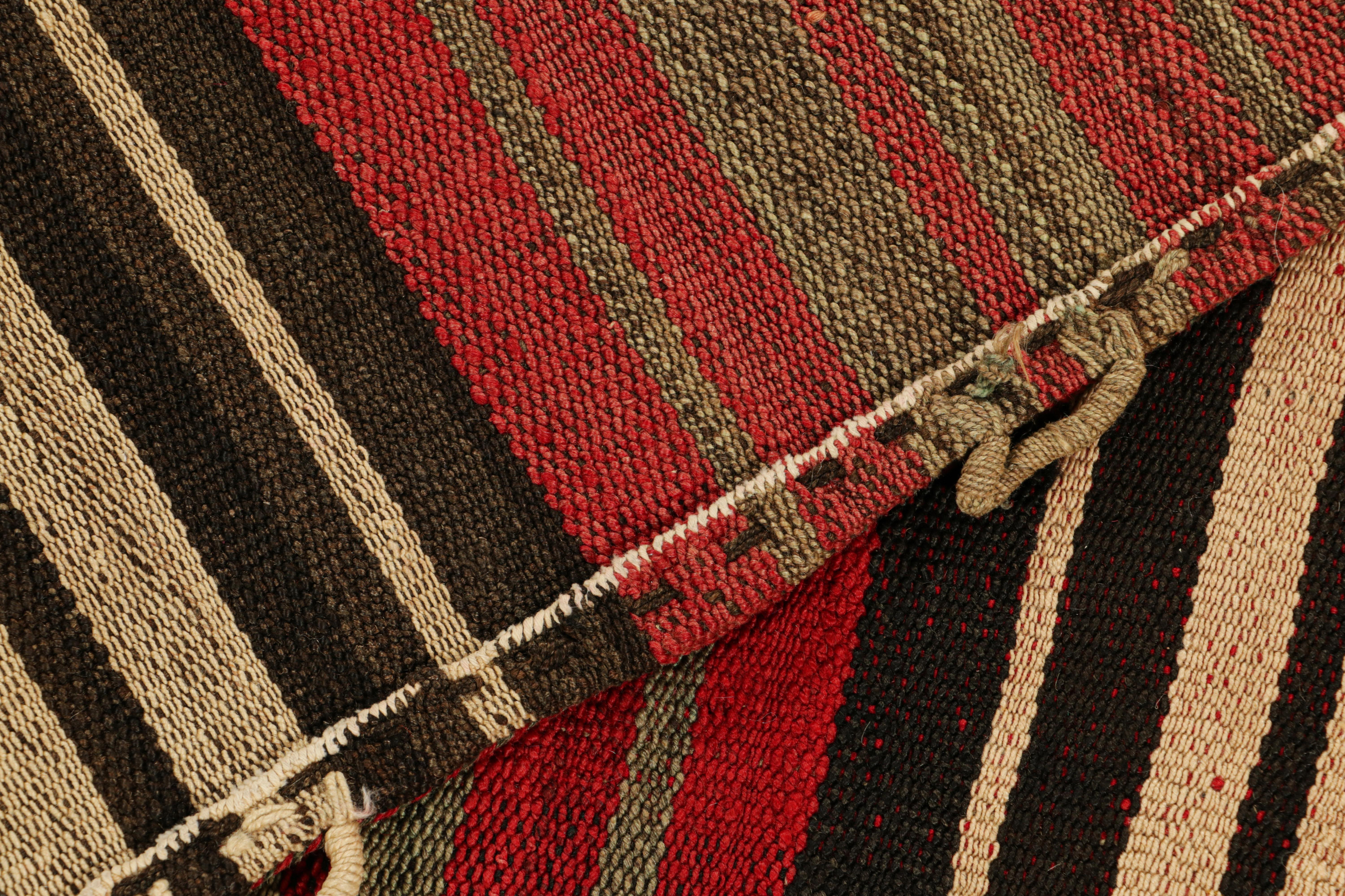 Kilim contemporáneo de Rug & Kilim con rayas de textura roja, beige y marrón en Nuevo estado para la venta en Long Island City, NY