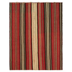 Rug & Kilim’s Contemporary Kilim with Red, Beige and Brown Textural Stripes